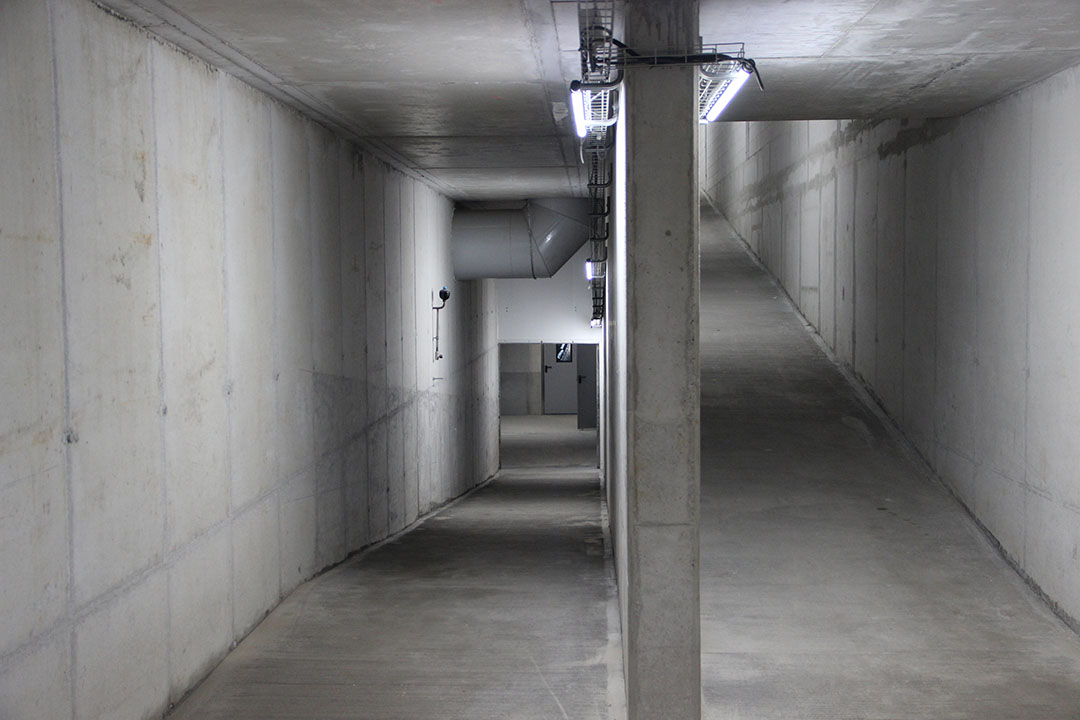 The ramp as it will be used by weaned piglets to move from the ground floor to the top floor.