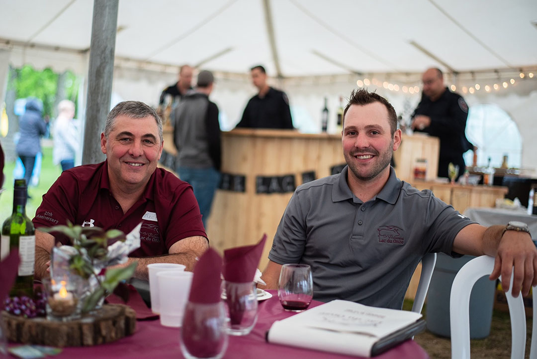 Rick (left) and Johnny, part owner (and Johnny is general manager) at Porcherie Lac du Onze (PLDO), Porcherie La Montagne (PLM) and Porcherie Notre Dame (PND). There are more than 40 employees and the sites are located in Notre Dame de Lourdes and its surrounding area in Manitoba, Canada.